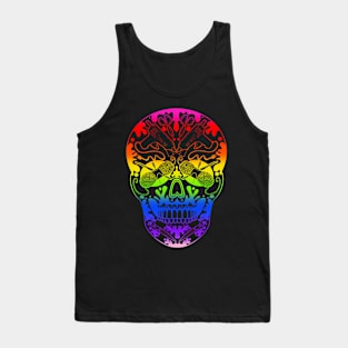 Rainbow Sugar Skull Art Supply Tank Top